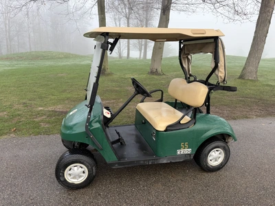 (1) 2017 E-Z-Go golf cart with a Kawasaki gas engine, model 625111G01, includes canopy, ball cover, ...