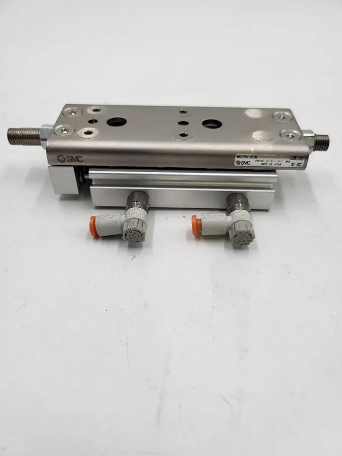 USED SMC SMC MXQ12A-30ZG CYLINDER WITH SLIDE TABLE & TWO AS1201F VALVES