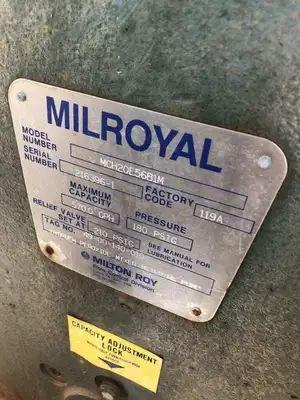 Milroyal MCH20E56B1M Hydrogen Peroxide Mixer Metering Pump 570GPH 180PSIG 3PH