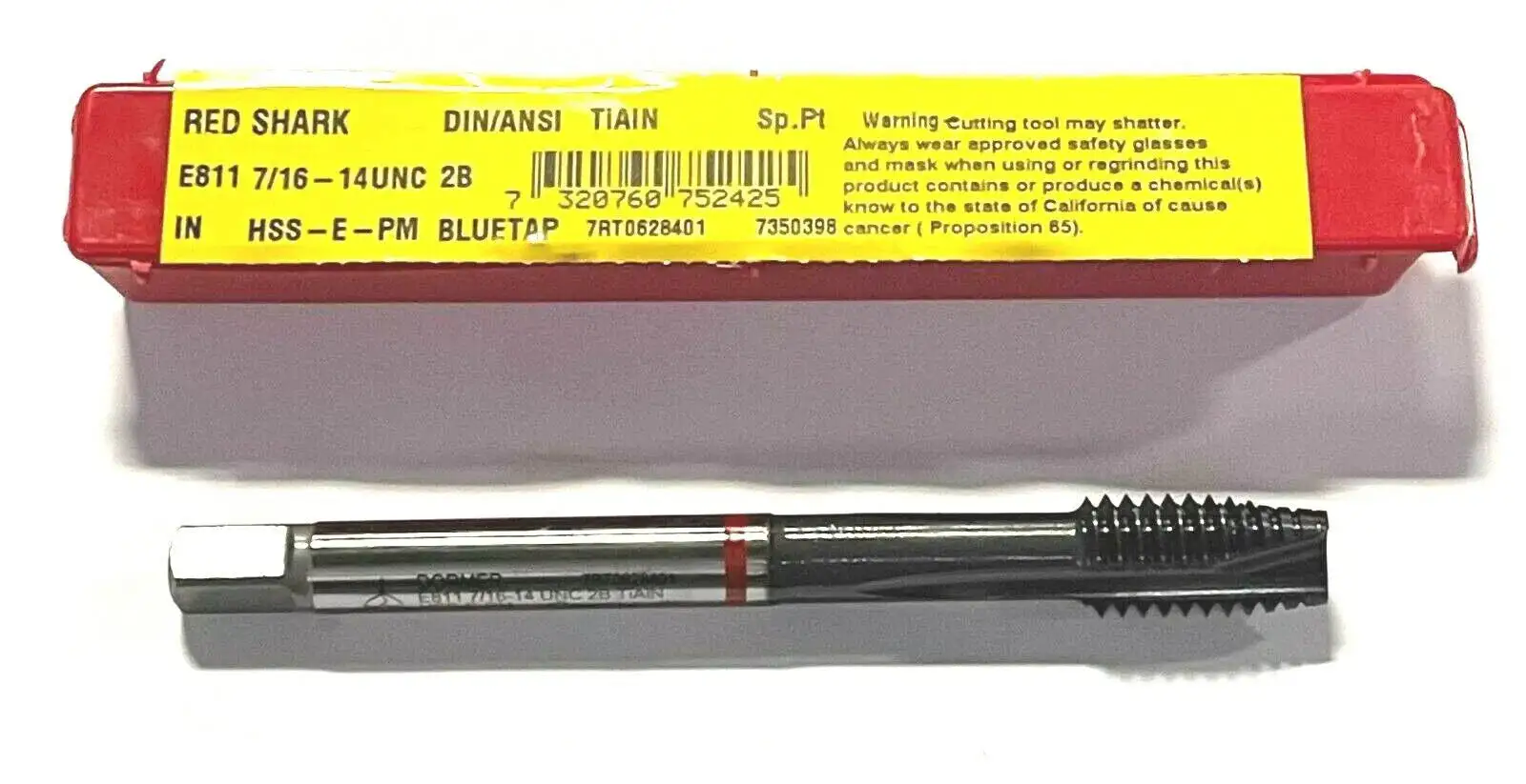Dormer 7/16-14 Tap HSS-E-PM Spiral Point Plug Tap TiAlN Coating H5 Machine Tap