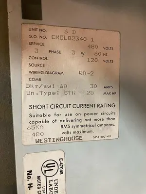 USED CUTLER-HAMMER CNCL82340 1