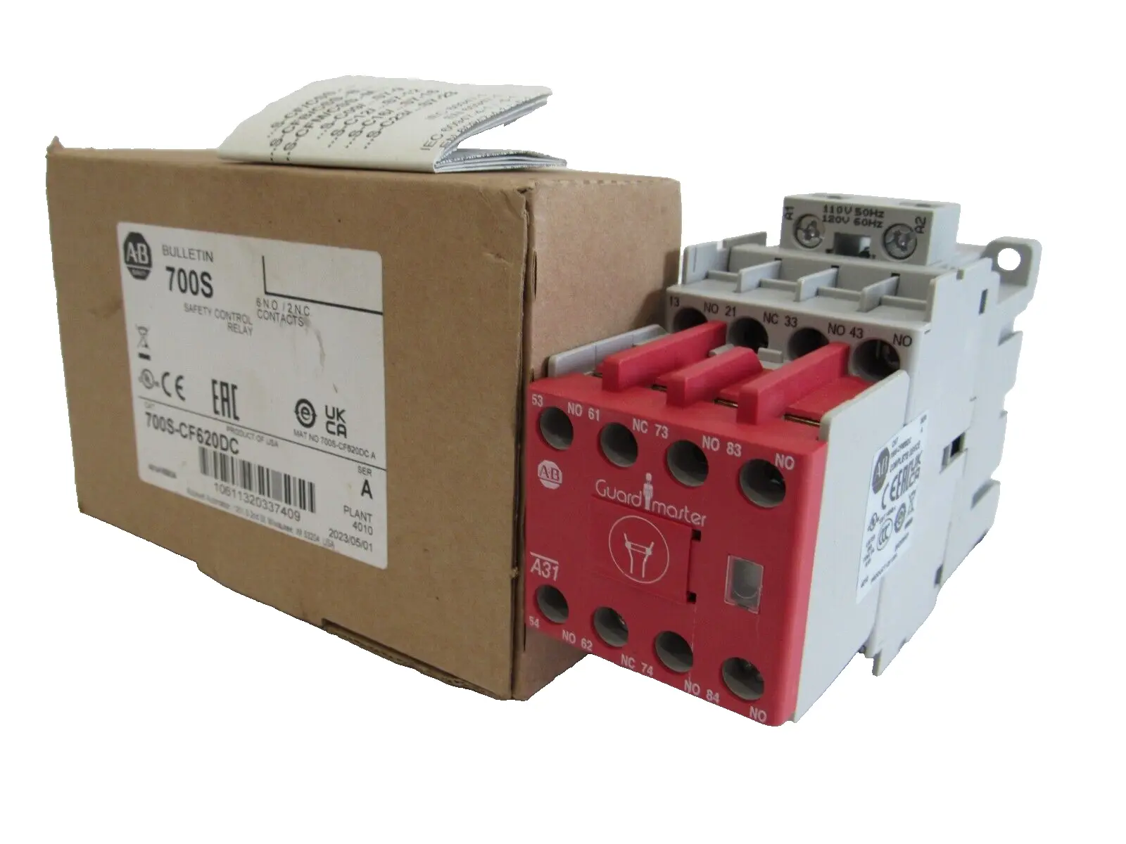 ALLEN BRADLEY 700S-CF620DC SAFETY CONTROL RELAY SER.A 700SCF620DC NEW, SURPLUS