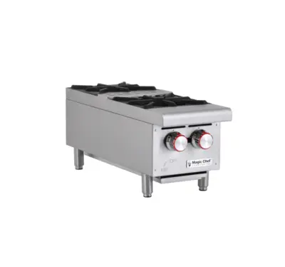 Magic Chef 12 IN. COMMERCIAL 2-BURNER COUNTERTOP HOTPLATE IN STAINLESS STEEL