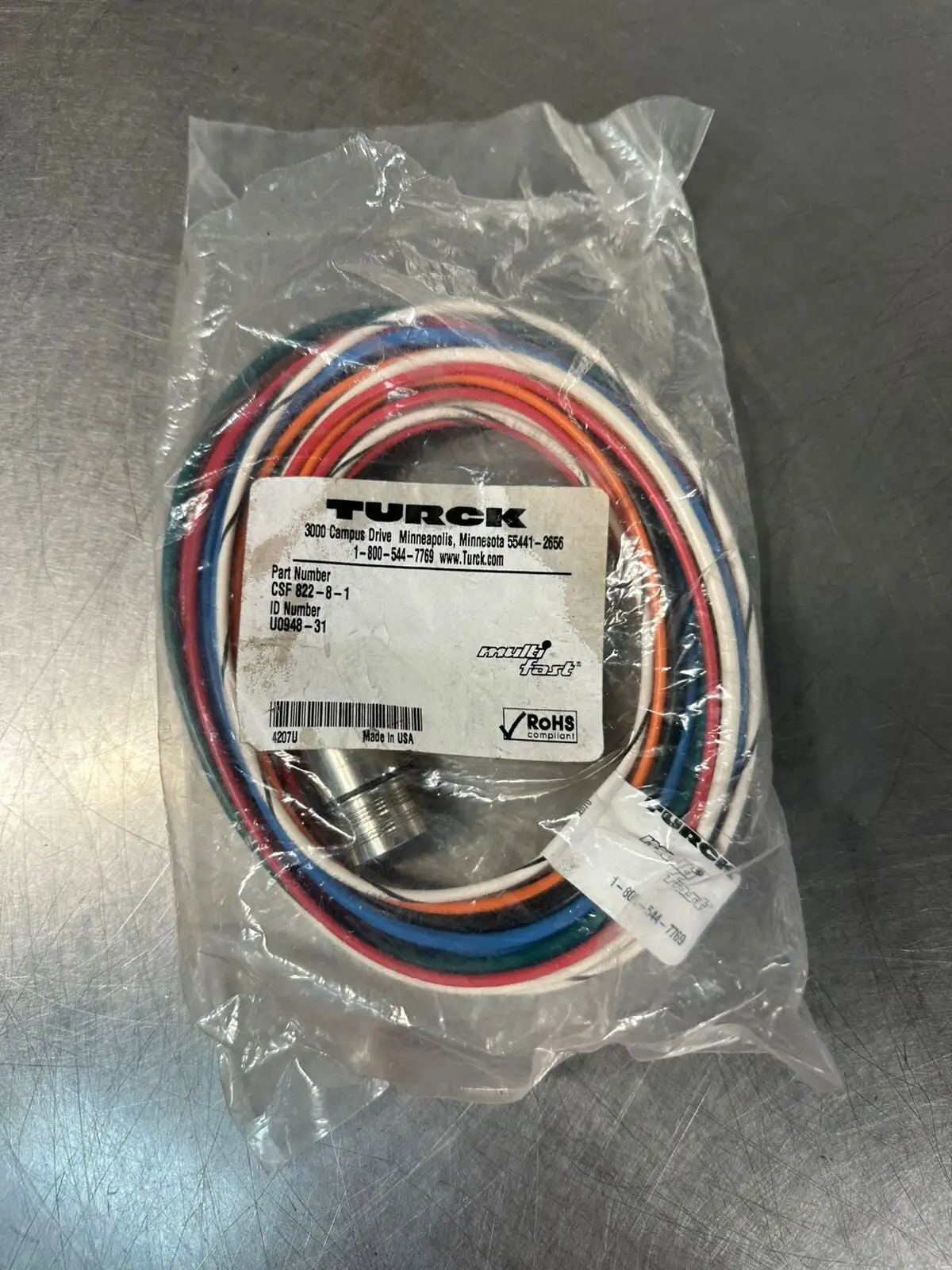 Turck MultiFast Receptacle Cable -- CSF 822-8-1 /U0948-31 (2.3.1)
