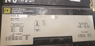 USED SQUARE D MHL36600