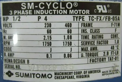 NEW SUMITOMO CHHM05-6135DCYA-B-493 GEARMOTOR 493:1 1/2HP CHHM056135DCYAB493