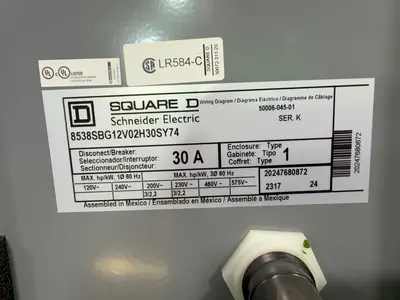 Used SQUARE D 8538SBG12V02H30SY74 Starters Ohio US | HGR 24 #1284786