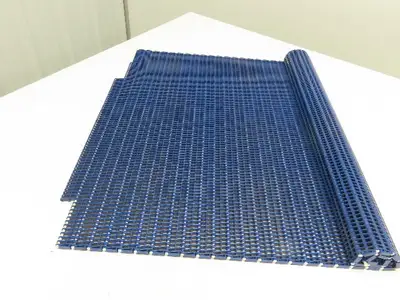 30"W x 35"L Flush Grid Flat Top Conveyor Belt BLUE Poly