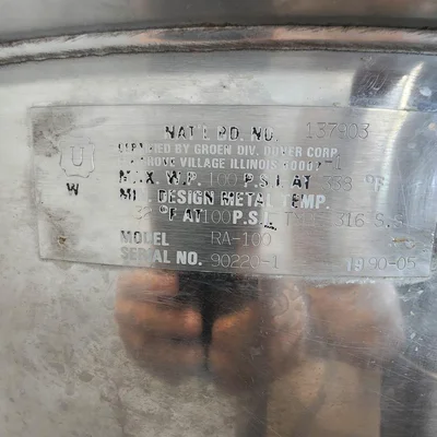Kettle Groen Model RA-100 316 S/S Steam Kettle # 10523