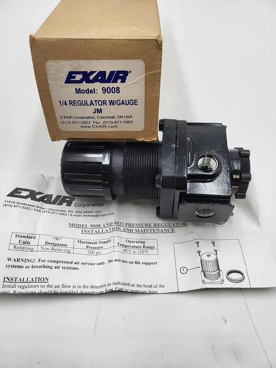 New | in-Stock EXAIR EXAIR 9008 PNEUMATIC REGULATOR IN BOX Solenoid Regulators | ND Industrial Surplus #1225353