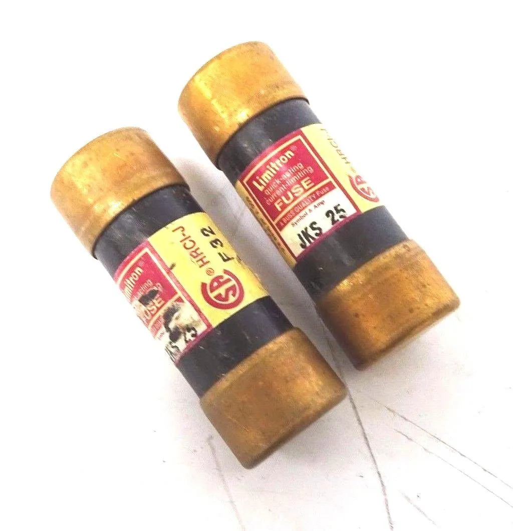 LOT OF 2 NEW LIMITRON BUSSMANN JKS 25 FUSES