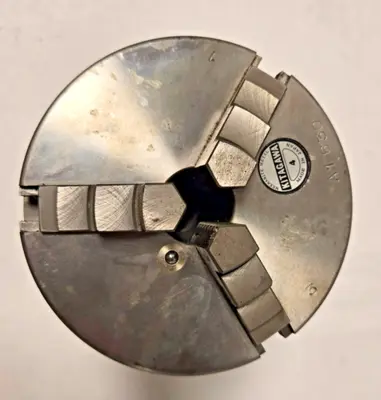 4-1/2" Diameter 3 Jaw Lathe Chuck KITAGAWA 4 A1 630 JAPAN With Morse 5 Arbor