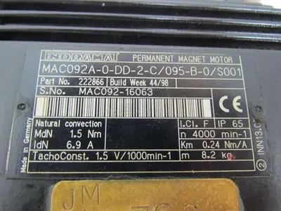 Indramat MAC092A-0-DD-2-C/095-B-0/S001 Permanent MAGNET MOTOR