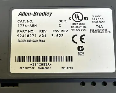 Used ALLEN-BRADLEY 1734-ARM Industrial Controls Ohio US | Surplus Asset Holdings #1245198