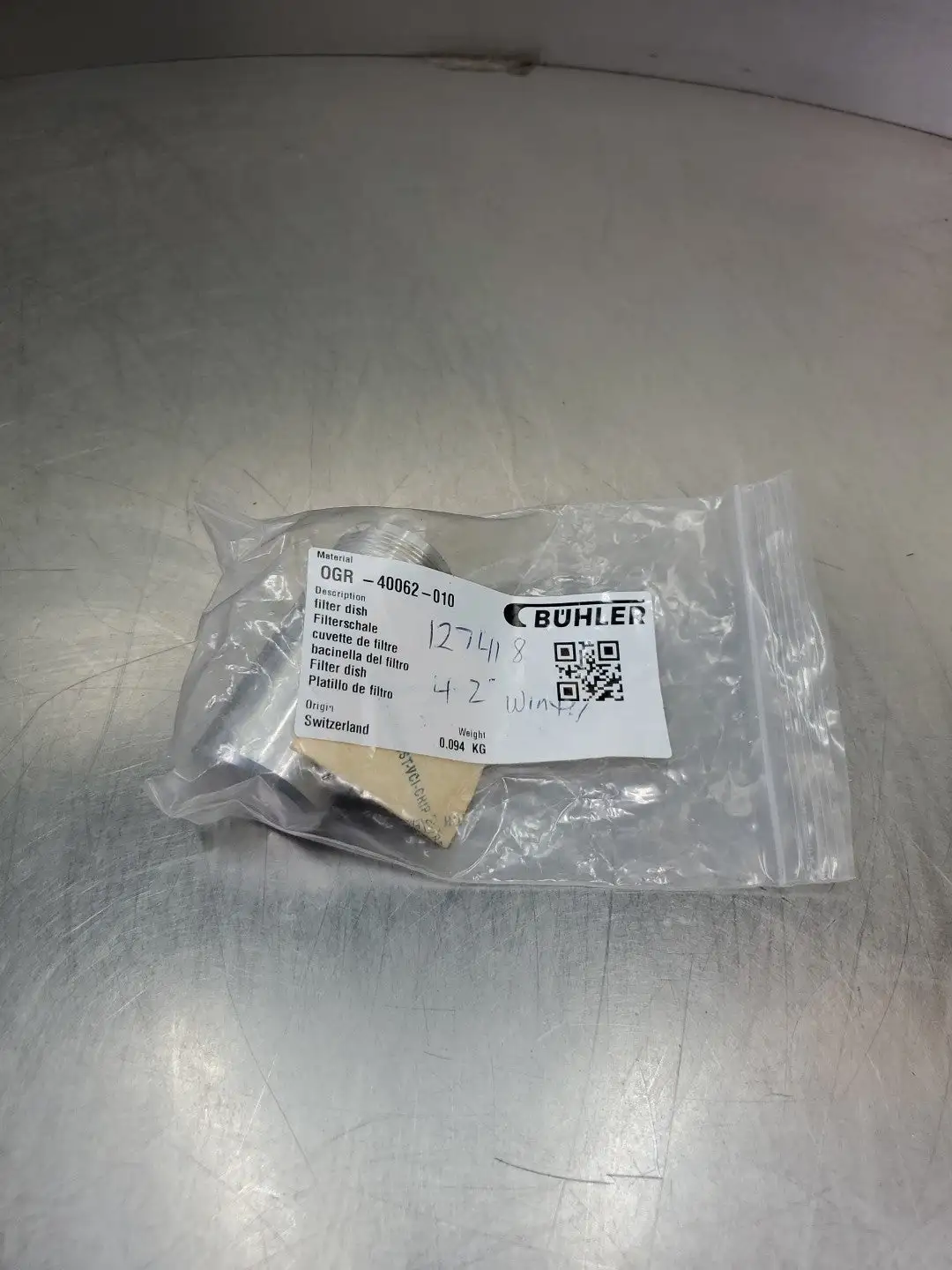 Buhler OGR-40062-010 Filter Dish. 6B-26