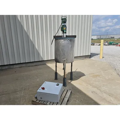 Used 90 Gallon Stainless Steel Vertical Mix Tank