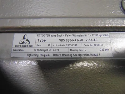 Wittenstein alpha VDS 080-MX1-40-151-AC V-Drive Gearbox 40:1 Ratio New NIB