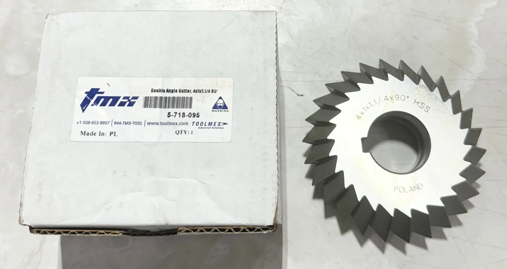 TMX 90° HSS Double Angle Milling Cutter 4" x 1" x 1-1/4"