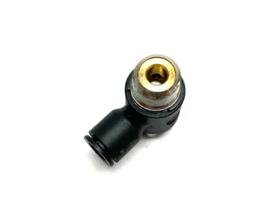 USED PARKER PRESTOLOK BANJO FLOW CONTROL ELBOW FITTING METER OUT 3/8" NPT
