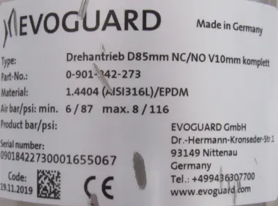 NEW EVOGAURD 0-901-842-273 VALVE 0901842273