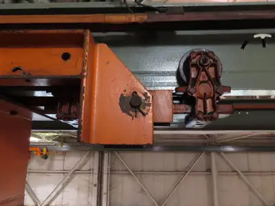 Cleveland Tramrail P&H 11 Ton Double Girder Underhung Bridge Crane 34' 10" Span