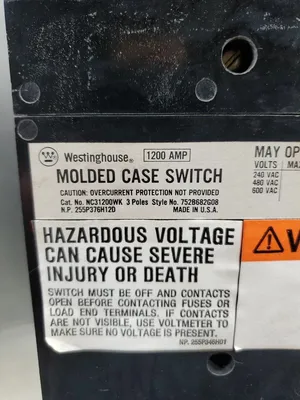 Westinghouse NC31200WK 1200AMP 3Pole Breaker. 1E