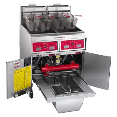 Vulcan 2TR45AF Gas Fryer - (2) 50 Lb Vats, Floor Model, Natural Gas