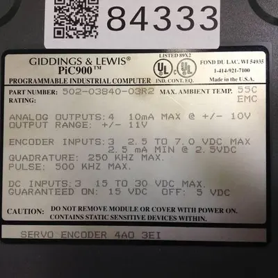 Used GIDDINGS & LEWIS 502-03840-03R2 Input / Output Modules | Ideal Machinery #618679