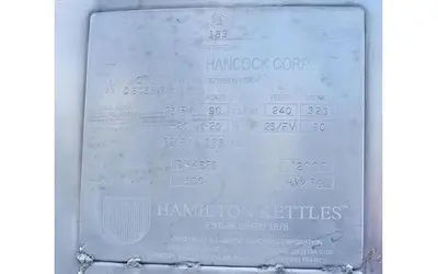 Used Hamilton 500 Gallon Jacketed Tank (Kettle), Full Vacuum / Evaporator
