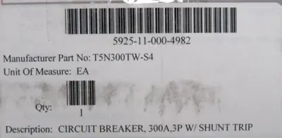 NEW ABB T5N300TW CIRCUIT BREAKER 300A T5N300TW-S4