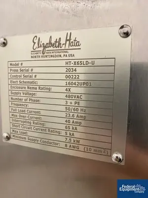 USED Elizabeth-HATA Elizabeth Hata Tablet Press, Model HT-X65LD-U, 65 Station
