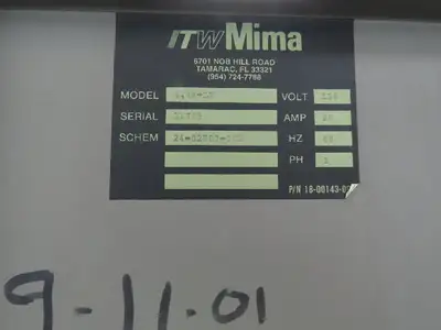ITW Mima 4.4S-LP Low Profile Pallet Stretch Wrapper 60" Turntable 4000lb Parts