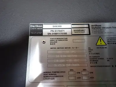 Used OERLIKON LEYBOLD SV630B Pumps Ohio US | HGR 24 #1144858