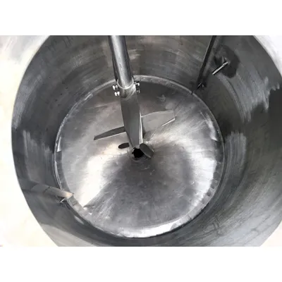 Used 2000L (528 gal) Stainless Sanitary Jacketed Insulated Mix Tank w/ Agitator