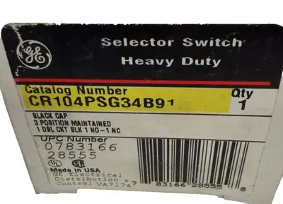 NEW GENERAL ELECTRIC CR104PSG34B91 SELECTOR SWITCH