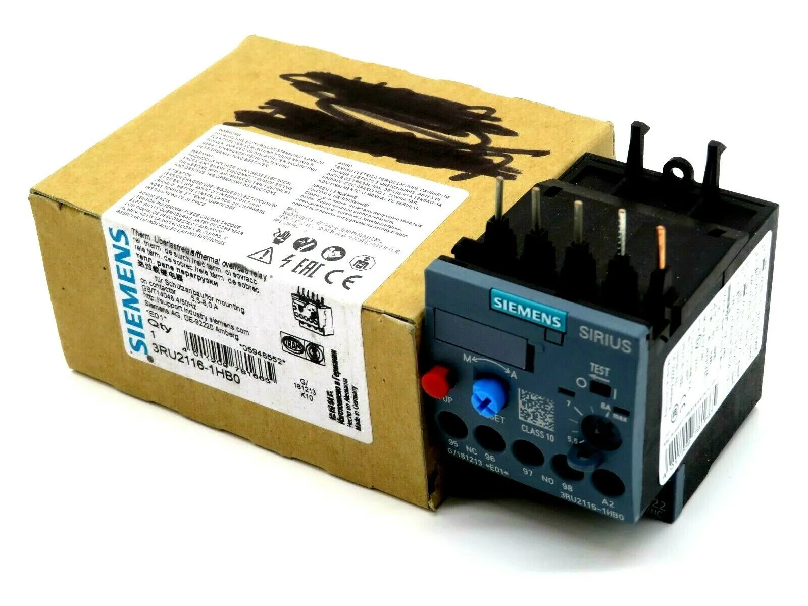 NEW SIEMENS 3RU2116-1HB0 CONTACTOR 3RU21161HB0