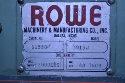 USED ROWE 3020-J