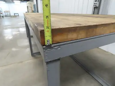 Wood Top Tool Bench Work Table 10' Long 36" Wide 38-1/2" High 1-3/4" Top