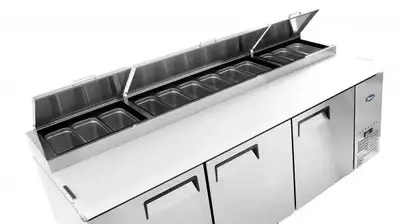New | in-Stock Atosa New Atosa MPF8203GR 93'' Pizza Prep Table Food Prep Tables Illinois US | Falcon Restaurant Supply #1375335