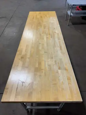 Used Falcon Restaurant Supply, Inc. Used 96"X 30" Table with a 1-3/4" Thick Butcher Block Top- SA Food Prep Tables Illinois US | Falcon Restaurant Supply #1373813