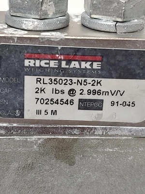 USED QTY 7 - Rice Lake Load Cells for Hopper 2000 LBS With Feet RL35023-N5-2K