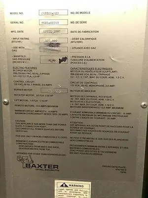 Used 1996 BAXTER OV210G-M1B Ovens | Steep Hill Equipment Solutions #772530