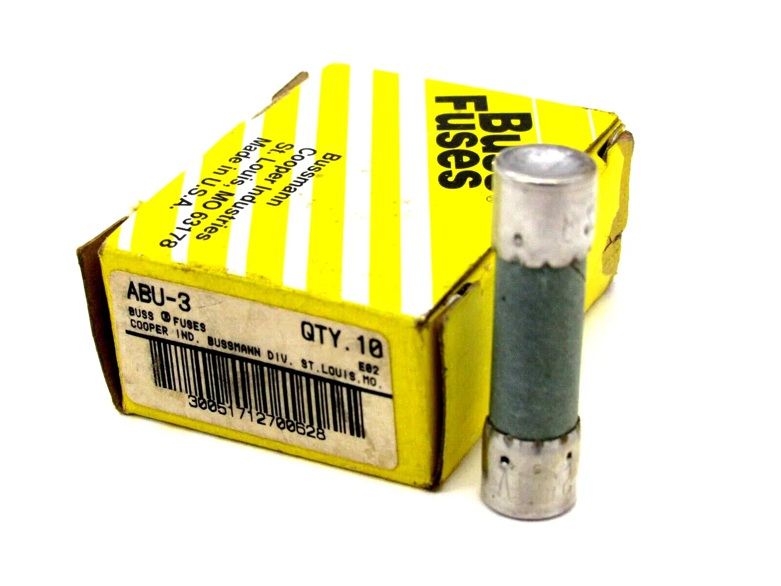 NEW LOT OF 10 BUSSMANN ABU-3 FUSES ABU3