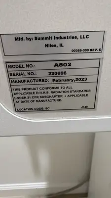 Used Summit Industries A802 X-Ray - Medical Texas US | PT Medical Technologies #1458788