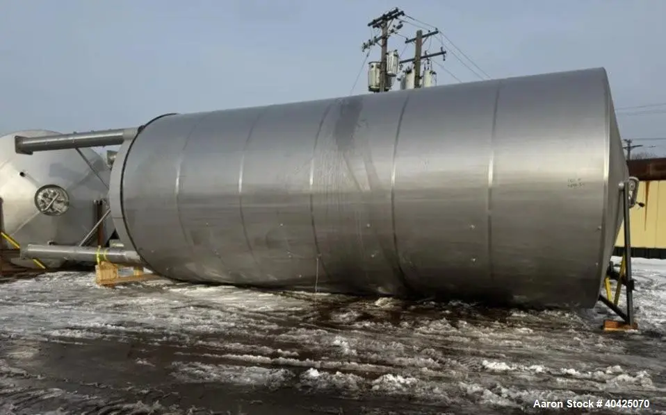 Used Rolec 31,372 Gallon Jacketed Stainless Steel Tank – Brewery Fermentation Vessel with Deep Cone Bottom