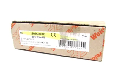 BOX OF 50 NEW WEIDMULLER ZPE 2.5/4AN TERMINAL BLOCKS 1608660000 ZPE254AN