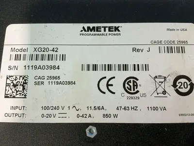 Used AMETEK XG2042 DC Power Supplies Ohio US | HGR 24 #1463459