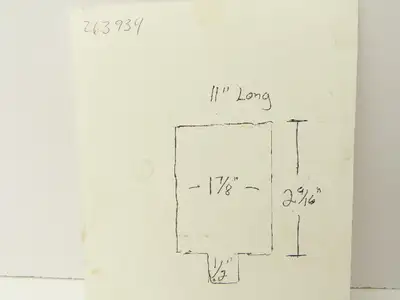 Press Brake Blank Die 11" Long 2-9/16" High 1-7/8" Wide 1/2" Tang