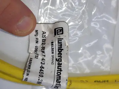 Used LUMBERG AUTOMATION LUMBERG AUTOMATION ASB 2-RKT 4-3-645/0.3M CORDSET, SPLITTER, M12 MALE TO 2 X M12 FEMALE Cable & Wire | ND Industrial Surplus #1211432