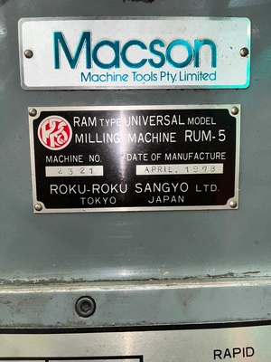 ROKU ROKU RUM-5 Mills, Universal | ESP Machinery Australia Pty Ltd (7)